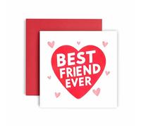 Huxters Galentines Day Card for Bestie Friend Sweet and Kind Heart Illustration Best Friend Ever Friendship Birthday Card for Her Card for - 14.8cm (Friend Heart)