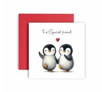 Huxters Galentines Day Card for Bestie To a Special Penguin Friend Friendship Birthday Card for Her Card for - 14.8cm (To a Special Friend)