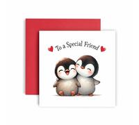 Huxters Galentines Day Card for Bestie To a Special Penguin Friend Friendship Birthday Card for Her Card for - 14.8cm (Penguin Special Friends)