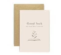 Huxters Good Luck Card - “Good Luck on Your Next Chapter” Leaving and New Beginnings Card - Ideal for Career Changes, University, New Adventures, and Life Milestones (On Your Next Chapter)
