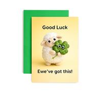 Huxters “Good Luck Ewe’ve Got This!” Good Luck Card - Exam Good Luck Card for GCSE A Level University Driving Test - Encouragement Card for Friend Son Daughter