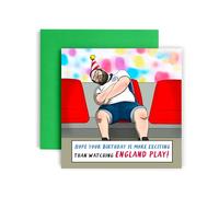 Huxters Happy Birthday Card for Him Watching England Play card for Dad Brother Uncle Grandad - 14.8cm