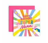Huxters Happy Birthday Card for Nana Card for Her Super Star Pastel Card Card for Gift Nana - 14.8cm (Nana Birthday)