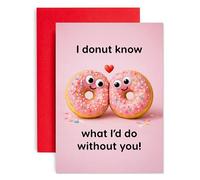 Huxters “I Donut Know What I’d Do Without You!” Cute Romantic Card - Funny Donut Love Card - Valentine’s Day Card Anniversary Card for Girlfriend Boyfriend Husband Wife or Partner