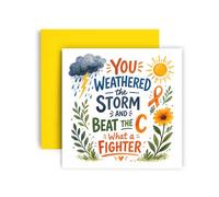 Huxters Inspirational Cancer Survivor Card - You Beat Cancer Message - Uplifting Congratulations Greeting for Him or Her Friend Loved Mother Aunt