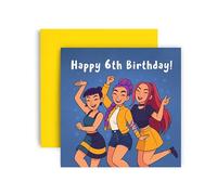 Huxters K-Pop Inspired 6th Birthday Card for Girls Daughter Niece Sister Friend Bestie - 6 Today (6th)