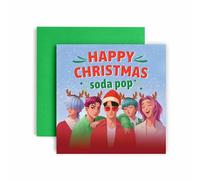 Huxters K-Pop Inspired Christmas card for Girls - Soda Xmas Cards Friend Daughter Sister Bestie Niece (Soda)