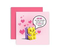 Huxters Mothers Day Card for Gran Birthday Card for Her - Love Your Hugs but You can Lego Now - Funny Mother's Card - 14.8cm (Gran)