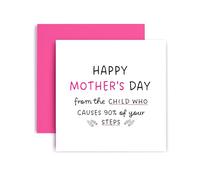 Huxters Mother's Day Card for Mum - Funny Mothers Day cards for Her kids caused her step count - 14.8cm