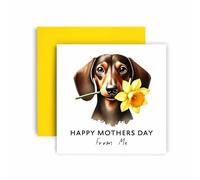 Huxters Mother's Day card form the Dog - Dachshund - Mum Love to Dog Mum Mummy - Dog Best Faithful Friend Love Mum (Dachshund)