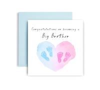 Huxters New Baby Boy Girl Big Brother of Twins Card Congratulations Welcome to the World Little Ones - 14.8cm (Baby Boy Girl Big Brother of Twins)