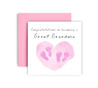 Huxters New Baby Girl Twin Great Grandma Congratulations Welcome to the World Little Ones - 14.8cm (Baby Girl Twin Great Grandma)