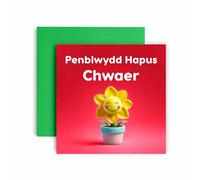 Huxters Penblwydd Hapus Card for Chwaer - Welsh Daffodil Funny Birthday Greetings for Sister - 14.8cm (Chwaer)