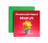 Huxters Penblwydd Hapus Card for Modryb - Welsh Daffodil Funny Birthday Greetings for Aunty - 14.8cm (Modryb)