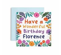 Huxters Personalised Birthday Card for Her - Florence Floral Birthday Cards for Women and Best Friend - Personalised Card for Mum or Daughter Sister or Auntie - Gift cards for women (Florence)