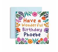 Huxters Personalised Birthday Card for Her - Phoebe Floral Birthday Cards for Women and Best Friend - Personalised Card for Mum or Daughter Sister or Auntie - Gift cards for women (Phoebe)