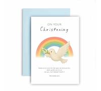Huxters Religious Bible Christening Card for Son Daughter Proverbs 22:6 Train a Child Boy Girl Godson Goddaughter Granddaughter Grandson - 17 by 12cm (Proverbs 22:6)