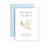 Huxters Religious Bible New Baby Card Newborn for Son Daughter 1 Samuel 1:27I Prayed for this child Boy Girl Godson Goddaughter Granddaughter Grandson - 17 by 12cm (1 Samuel 1:27)