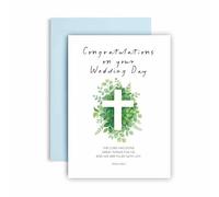 Huxters Religious Bible Wedding Congratulations Card for Married Couple Newlywed Psalm 126:3 We are filled with Joy WeddingsHer Him - 17 by 12cm (Psalm 126:3)