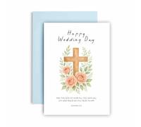 Huxters Religious Bible Wedding Congratulations Card for Married Couple Newlywed Romans 15:13 May the God of Hope fill you with Joy WeddingsHer Him - 17 by 12cm (Romans 15:13)