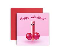 Huxters Rude Valenitnes Day Card Happy Valentines Balloon HappyCard for Husband Wife or Boyfriend Birthday Girlfriend - 14.8cm (Valentines)