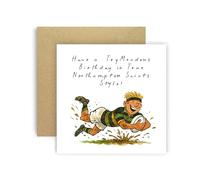 Huxters Rugby Birthday card for Her Women Children Kids - Saints Fan - Trymendous Birthdays Son Grandson Brother Nephew Sister Niece Auntie Mum Dad (Northampton)
