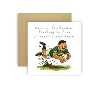 Huxters Rugby Birthday card for Her Women Children Kids - Tigers Fan - Trymendous Birthdays Son Grandson Brother Nephew Sister Niece Auntie Mum Dad (Leicester)