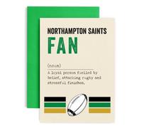 Huxters Rugby Birthday Card for Northampton Saints Fan Birthday Card for Son Dad Brother Uncle Nephew Daughter Husband Wife - Fan Definition (Northampton Saints)