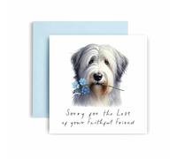 Huxters Sorry for Loss of Dog - Old English Sheepdog - Condolences to Dog Mum and Dog Dad - Dog Best Faithful Friend Deepest Sympathy (Old English Sheepdog)