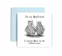 Huxters Sweet Anniverary Cards for Boyfriend men - I Cannot Bear to be Valentines and Birthday Card for him - Boyfriend Birthday Card and valentines 1.48cm (Boyfriend)