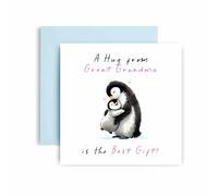 Huxters Sweet Great Grandma Happy Birthday Card - Great Grandma's Hugs are the Best - Mother's Day Penguin - Gift Card for Her Card for Great Grandma - 14.8cm (Great Grandma)
