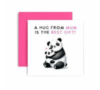 Huxters Sweet Mum Happy Birthday Card - Mum's Hugs are the Best - Mother's Day Panda - Gift Card for Her Card for Mum - 14.8cm (Mum)
