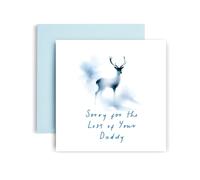 Huxters Sympathy Card for Daddy Condolences Thinking of You Losing Your Daddy Stag - 14.8cm (Daddy)