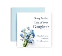 Huxters Sympathy Card for Daughter Condolences Thinking of You Losing Your Daughter Forget Me Not Flowers - 14.8cm (Daughter)