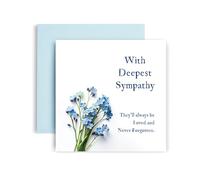 Huxters Sympathy Card for Deepest Sympathy Condolences Thinking of You Losing Your Deepest Sympathy Forget Me Not Flowers - 14.8cm (Deepest Sympathy)