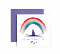 Huxters Sympathy Card for Mum Condolences Thinking of You Losing Your Mum Watercolour Rainbow - 14.8cm (Mum)