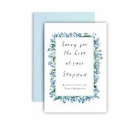Huxters Sympathy Card for Stepdad Condolences Thinking of You Losing Your Stepdad Forget Me Not Flowers - 14.8cm (Stepdad)