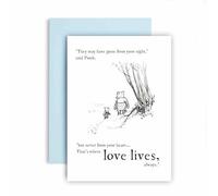 Huxters Sympathy Card - Pooh and Piglet Loss and Remembrance - Never from Your Heart - Sorry for Your Loss, Thinking of You, Condolences (Heart)
