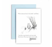 Huxters Sympathy Card - Pooh and Piglet Loss and Remembrance - Never Really Gone - Sorry for Your Loss, Thinking of You, Condolences (Never Gone)