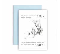 Huxters Sympathy Card - Pooh and Piglet Loss and Remembrance - Path Will Meet Again - Sorry for Your Loss, Thinking of You, Condolences (Path)