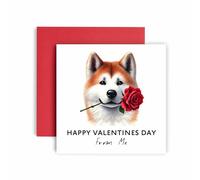 Huxters Valentines Card from the Dog - Akita - Happy Valentines to Dog Mum and Dog Dad - Dog Best Friend (Akita)