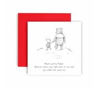 Huxters Valentine's Day Card - Pooh and Piglet Valentine's Anniversary Love - Forever seems just right when it's Me and You under the Same Sky - Card for Him Her