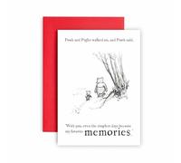 Huxters Valentines Day Card - Pooh and Piglet Valentine's Anniversary Love - With you, Even the Simplest Days become my Favourite Memories - Card for Him Her