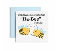 Huxters Wedding ‘Congratulations to the Ha Bee Couple’ Wedding gifts A5 Congratulations Wedding card - Wedding gifts for couple - Fun Greetings Card, Lesbian Wedding (Bride and Bride)
