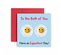 Huxters Wedding Day Card - Have an Eggsellent Day To the Both of You - Couples Wedding Anniversary Card with Lovely Pink Envelope - Funny for newlywed wedding day (To You Both)