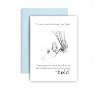 Huxters Wedding Day Card - Pooh and Piglet Marriage and Love - Always a Hand to Hold - Mr & Mrs, Just Married, Happily Ever After (Hand)