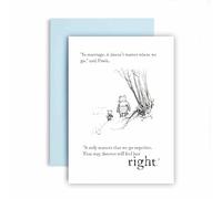 Huxters Wedding Day Card - Pooh and Piglet Marriage and Love - It Only Matters We Go Together - Mr & Mrs, Just Married, Happily Ever After (Together)