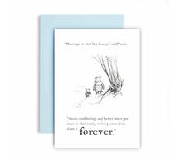 Huxters Wedding Day Card - Pooh and Piglet Marriage and Love - Marriage is Like Honey - Mr & Mrs, Just Married, Happily Ever After (Honey)