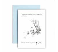 Huxters Wedding Day Card - Pooh and Piglet Marriage and Love - Perfectly You - Mr & Mrs, Just Married, Happily Ever After (You)