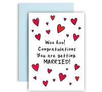 Huxters ‘Woohoo You’re Engaged’ Wedding engagement gifts A5 Congratulations card - Engagement gifts for couple - Recyclable Paper with Envelope - Fun Greetings Card, FSC Certified and Sustainable